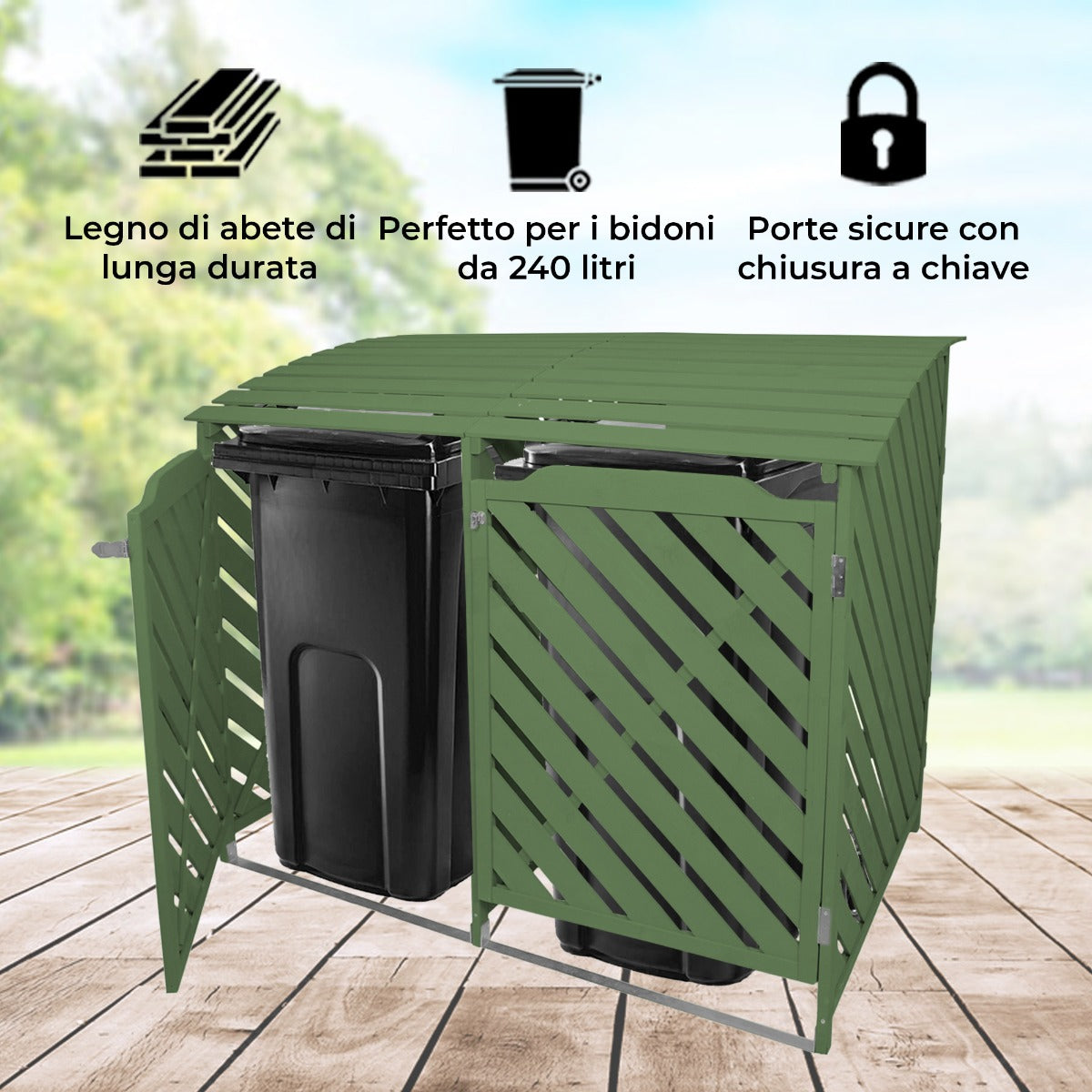 Containerberging - Dubbel - Hout