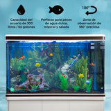 Aquarium 300 L Wit + Meubel - Starterset - Zwart grind