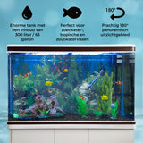 Aquarium 300 L Wit + Meubel - Starterset - Zwart grind