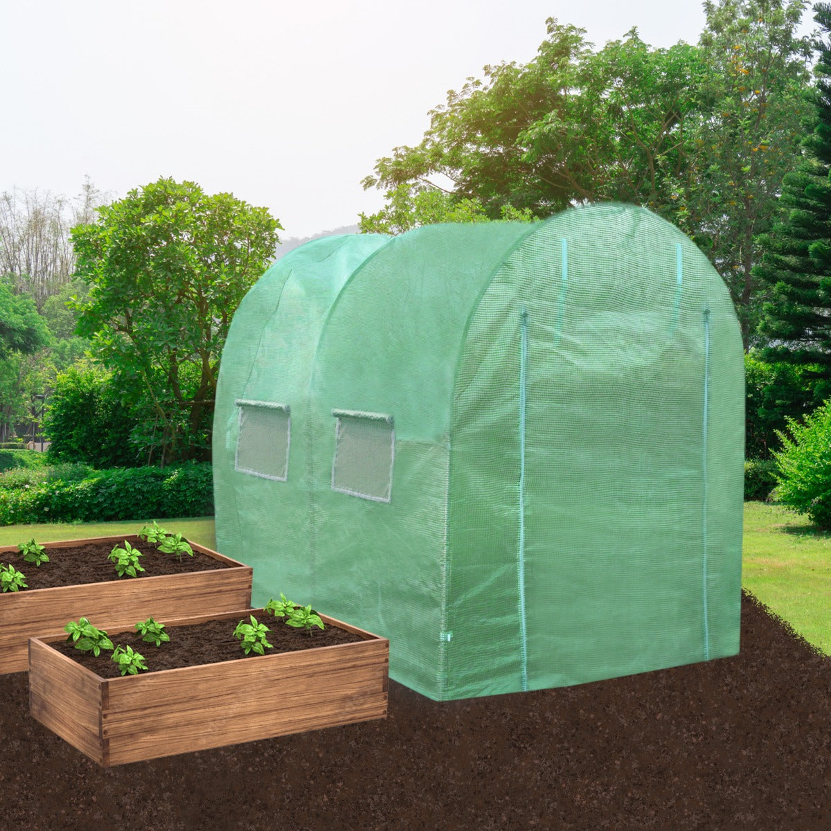 Polytunnel 25mm 4m x 2m met Stellingen
