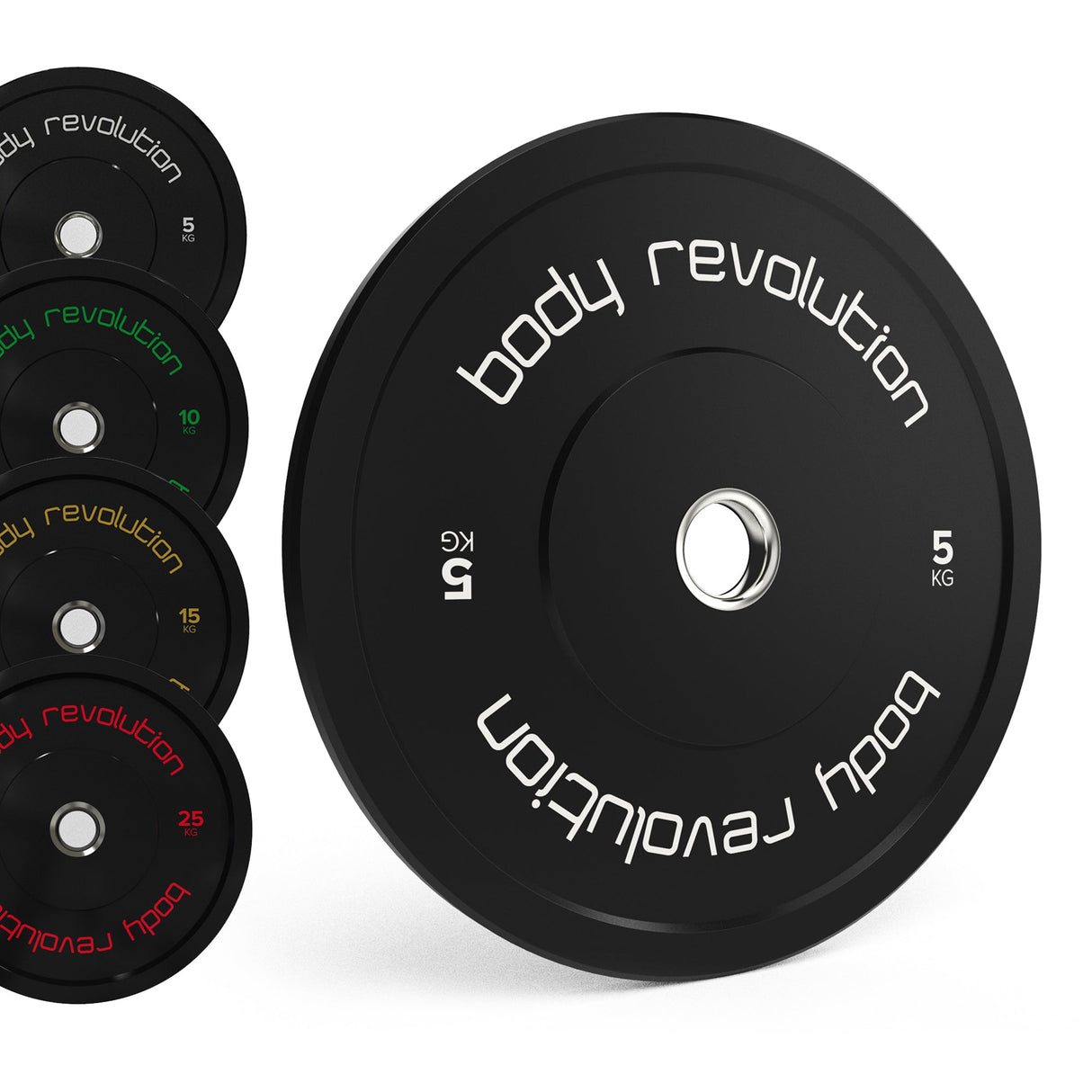 Body Revolution Olympische Zwarte Bumper Plates 150 kg Set