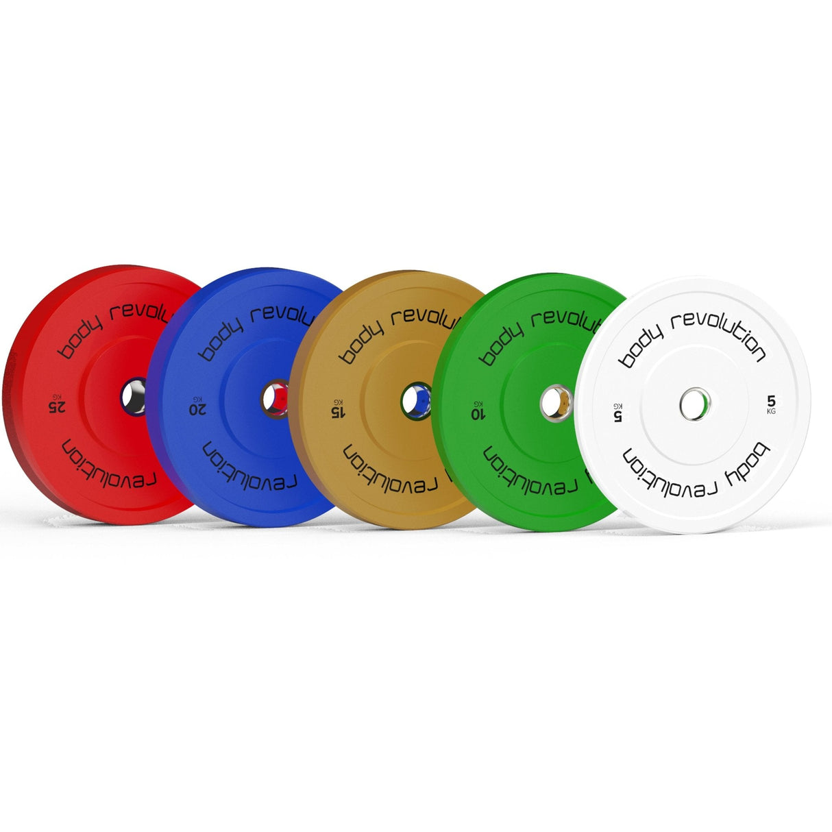 Body Revolution 100 kg Set Gekleurde Olympische Rubberen Halterschijven