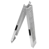 Opvouwbare motor oprijplaten van lichtgewicht aluminium, met een geperforeerde structuur voor grip en stabiliteit, ideaal voor motoren