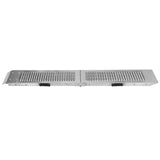 Opvouwbare motor oprijplaten van T-Mech, gemaakt van stevig aluminium met een antislip oppervlak en geperforeerde structuur voor grip