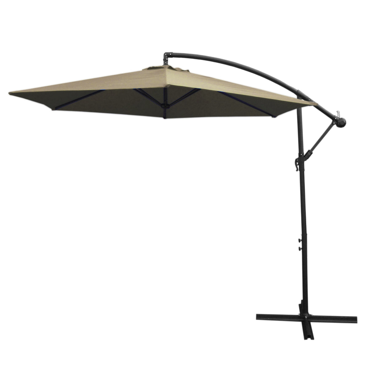 Zweefparasol + Waaiervormige basis - Beige