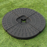 Zweefparasol + Waaiervormige basis - Beige