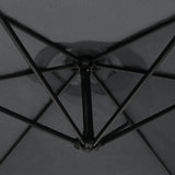 Zweefparasol + Waaiervormige basis - Grijs