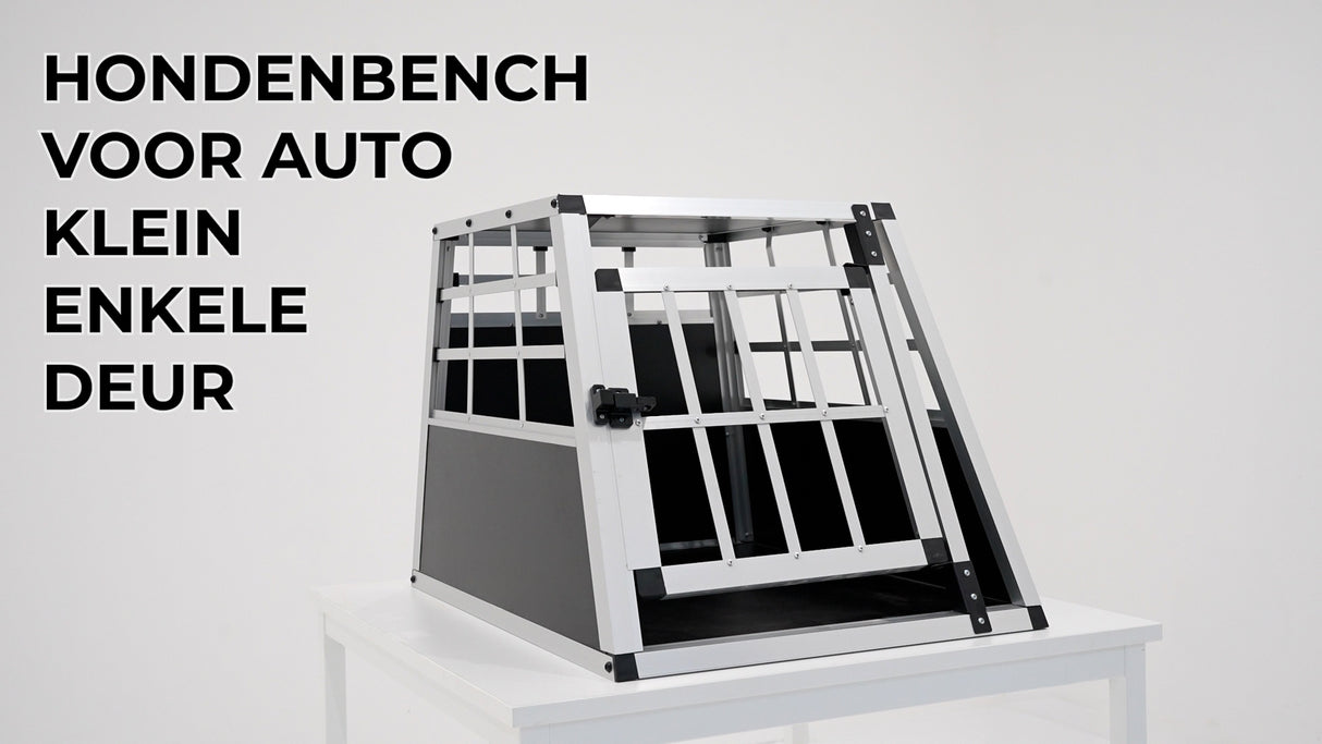 Hondenkooi voor auto - Alumunium - 1 deur - Medium