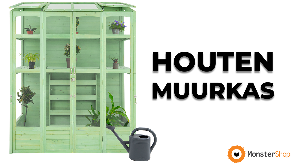 Houten Muurkas - Groen