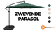 LED Zweefparasol 3 m met Rond 4-Delige Parasolvoet - Zwart