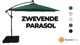 LED Zweefparasol 3 m met Vierkante Parasolvoet - Crème