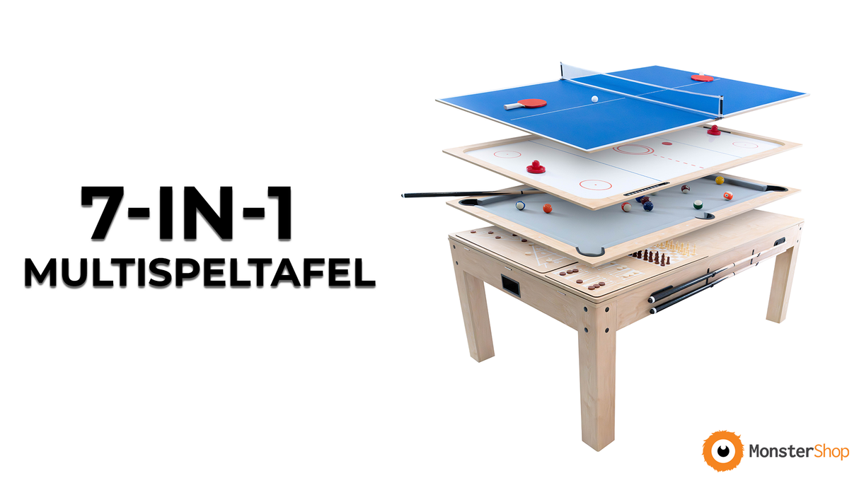 7-in-1 Multispeltafel - Eik