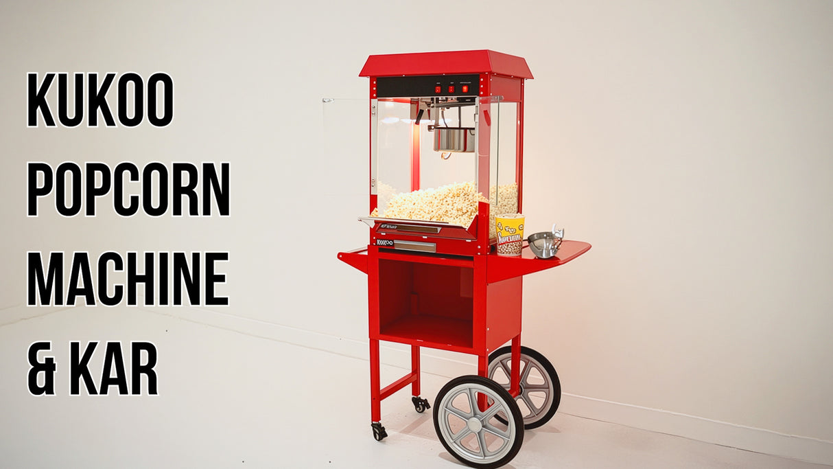 KuKoo Retro Popcorn Machine & Kar/Onderstel