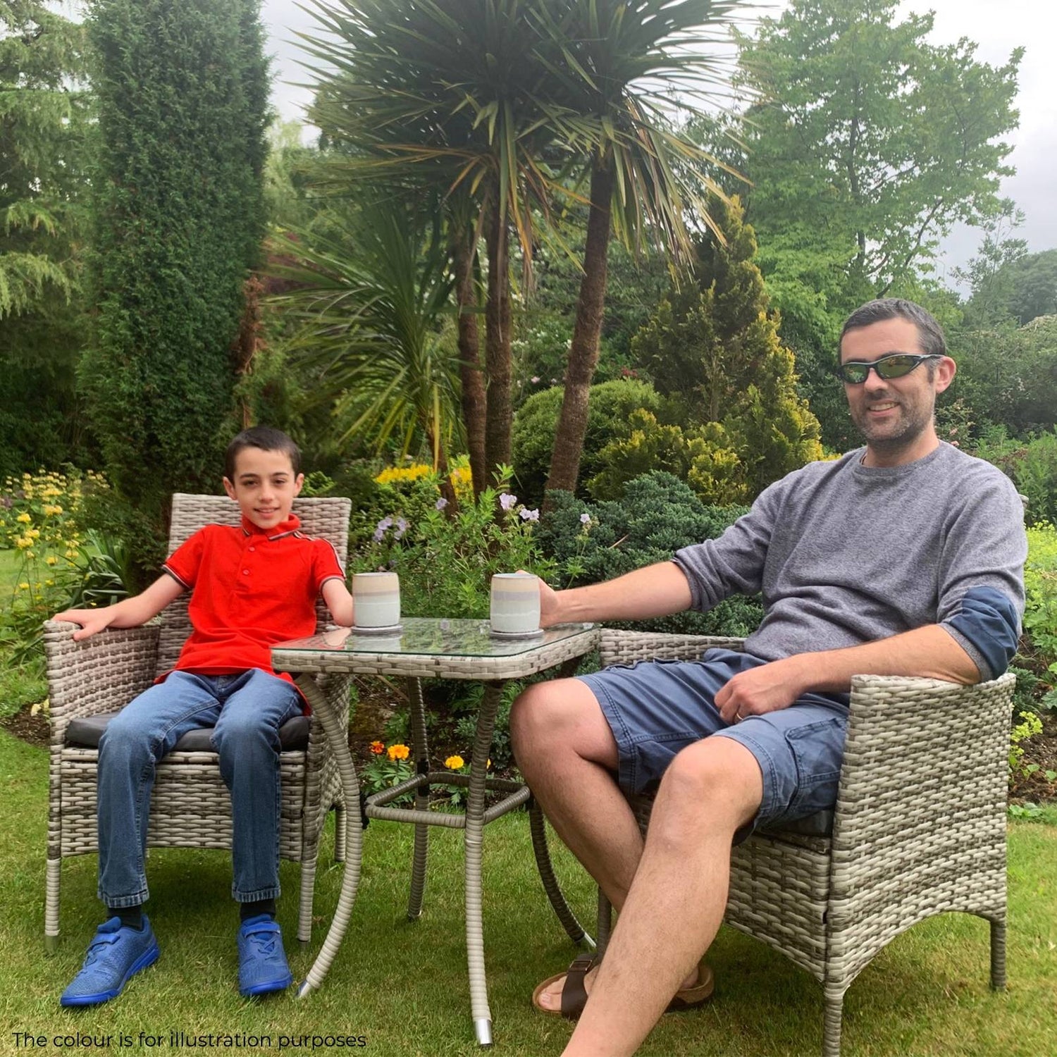 Jardí Rattan Bistroset Zwart