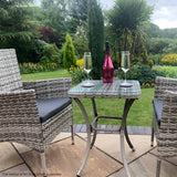 Jardí Rattan Bistroset Zwart