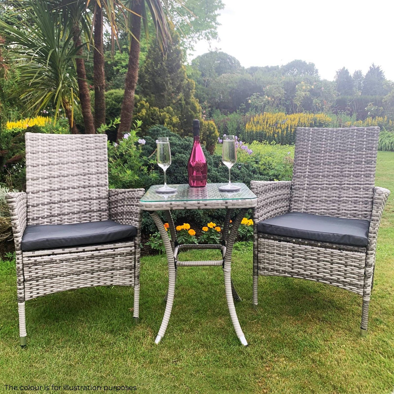 Jardí Rattan Bistroset Zwart