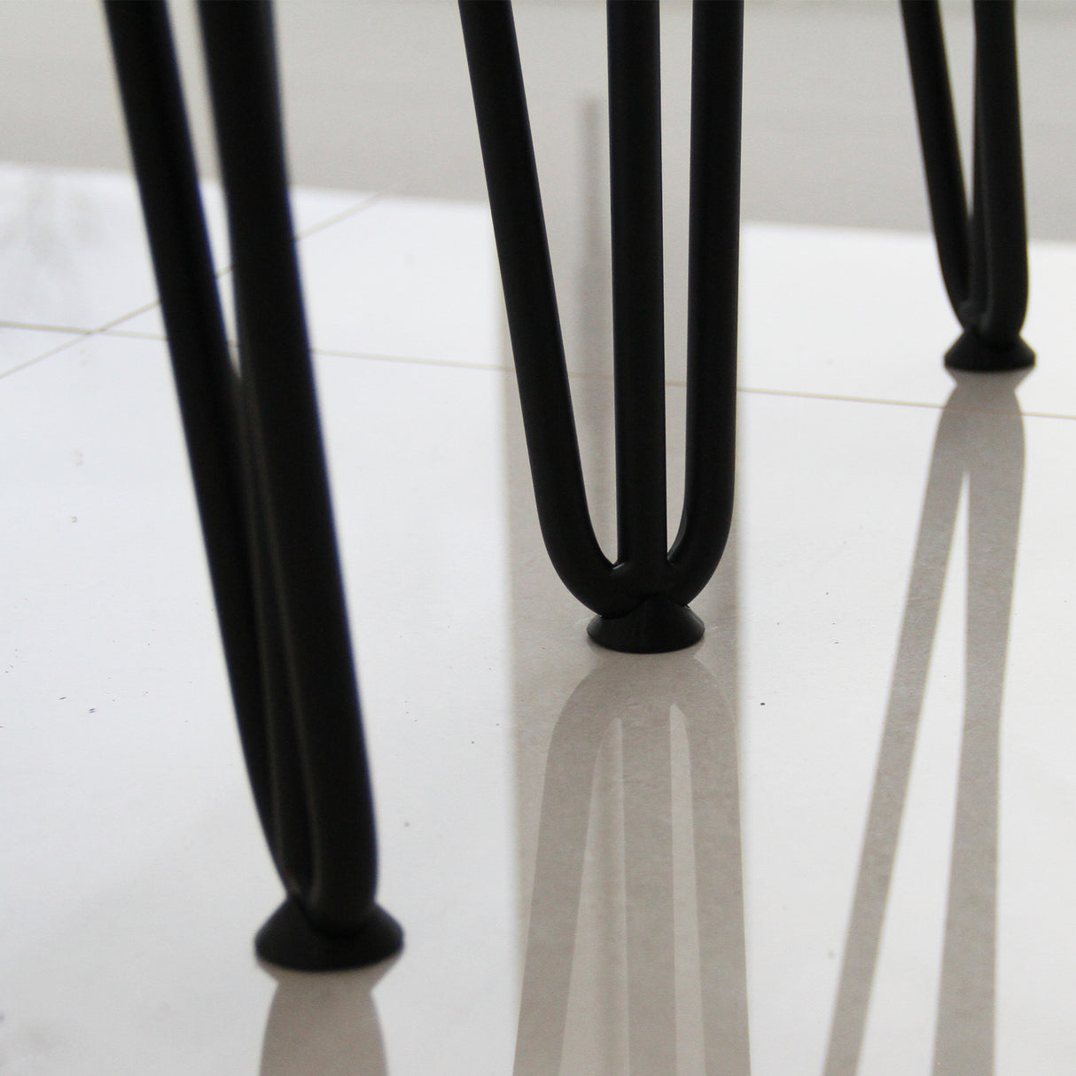 4 x 30.5 cm hairpin tafelpoten - 3 ledig - 10 mm - Zwart