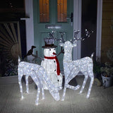 Kerstverlichting LED: 2 x Rendier + Sneeuwpop