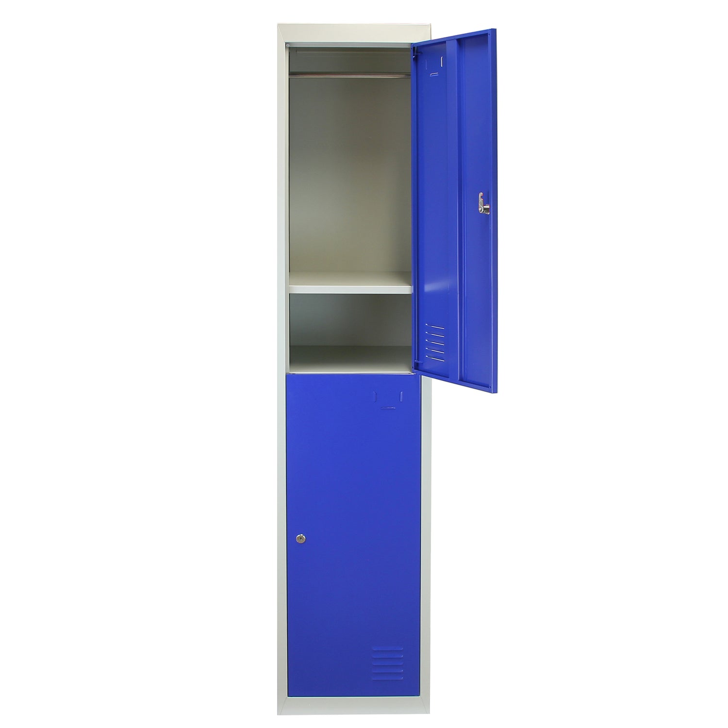 3 x Lockerkast Metaal - Blauw - tweedeurs - Flatpack