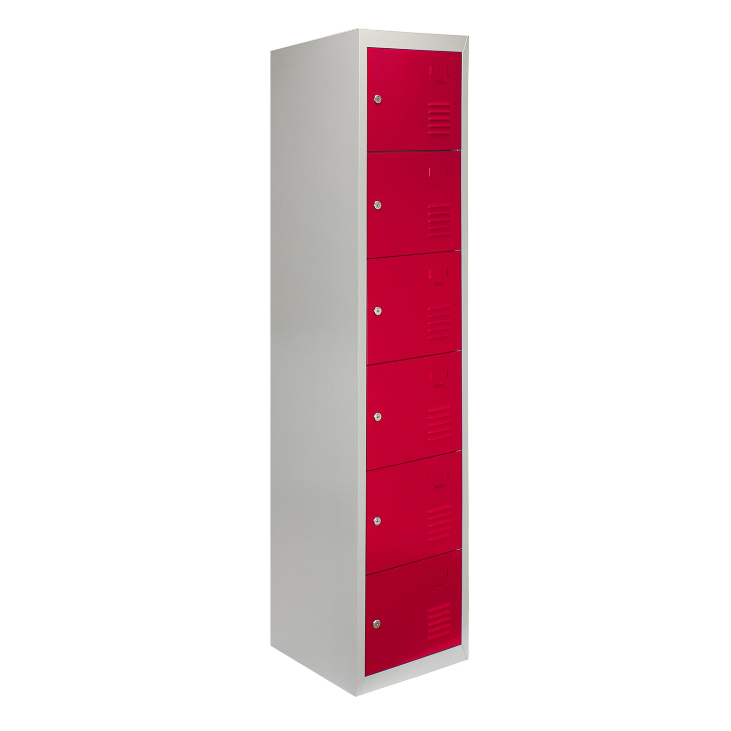 3 x Lockerkast Metaal - Rood - Zesdeurs - Flatpack