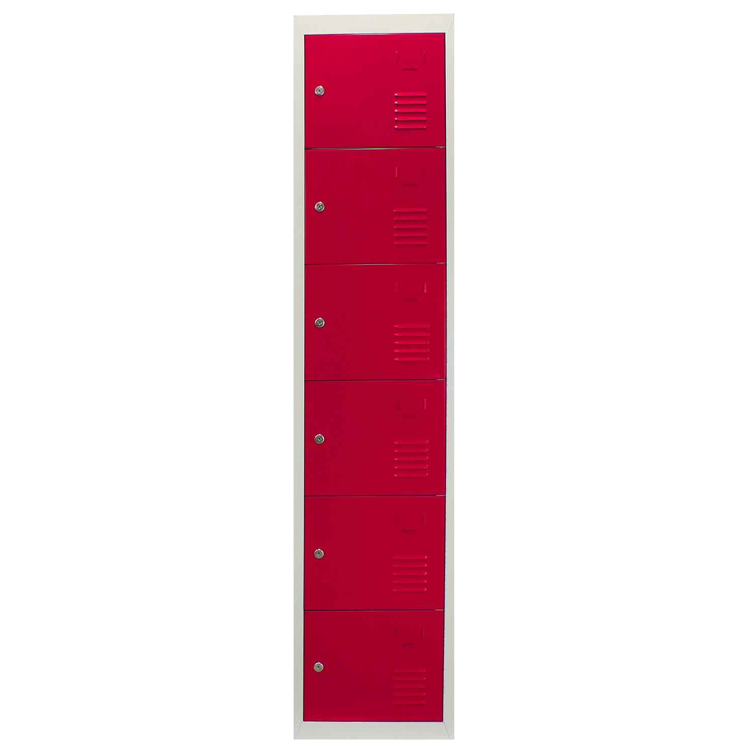 Lockerkast Metaal - Zesdeurs - Rood - Flatpack