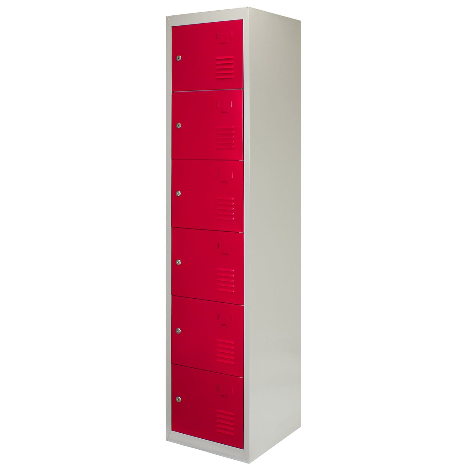 3 x Lockerkast Metaal - Rood - Zesdeurs - Flatpack