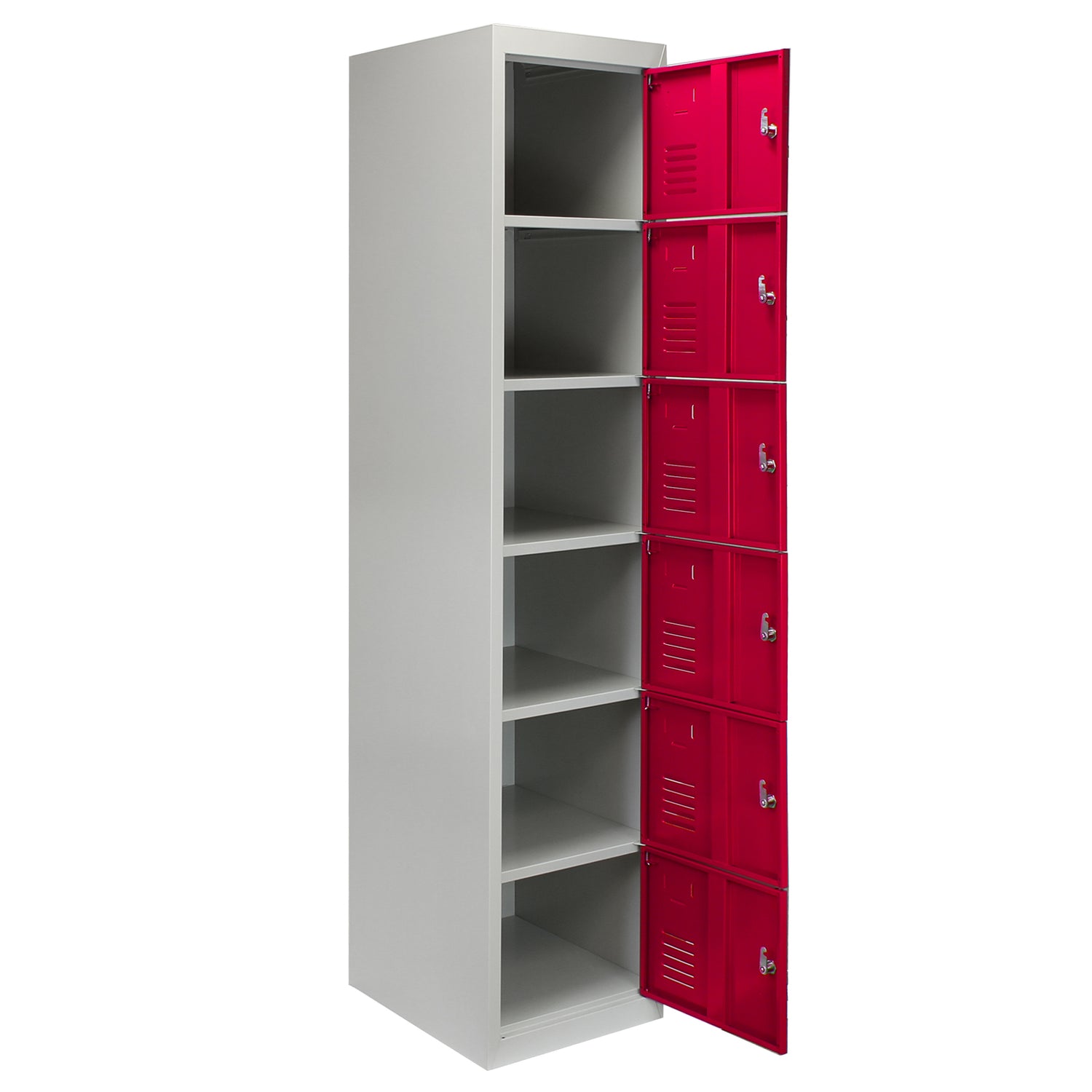 3 x Lockerkast Metaal - Rood - Zesdeurs - Flatpack