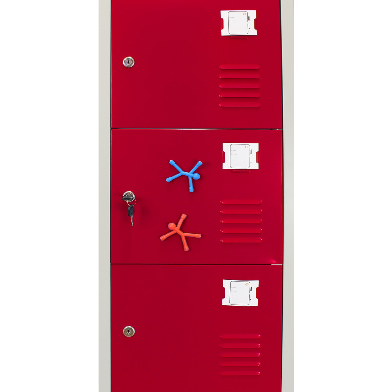 3 x Lockerkast Metaal - Rood - Zesdeurs - Flatpack