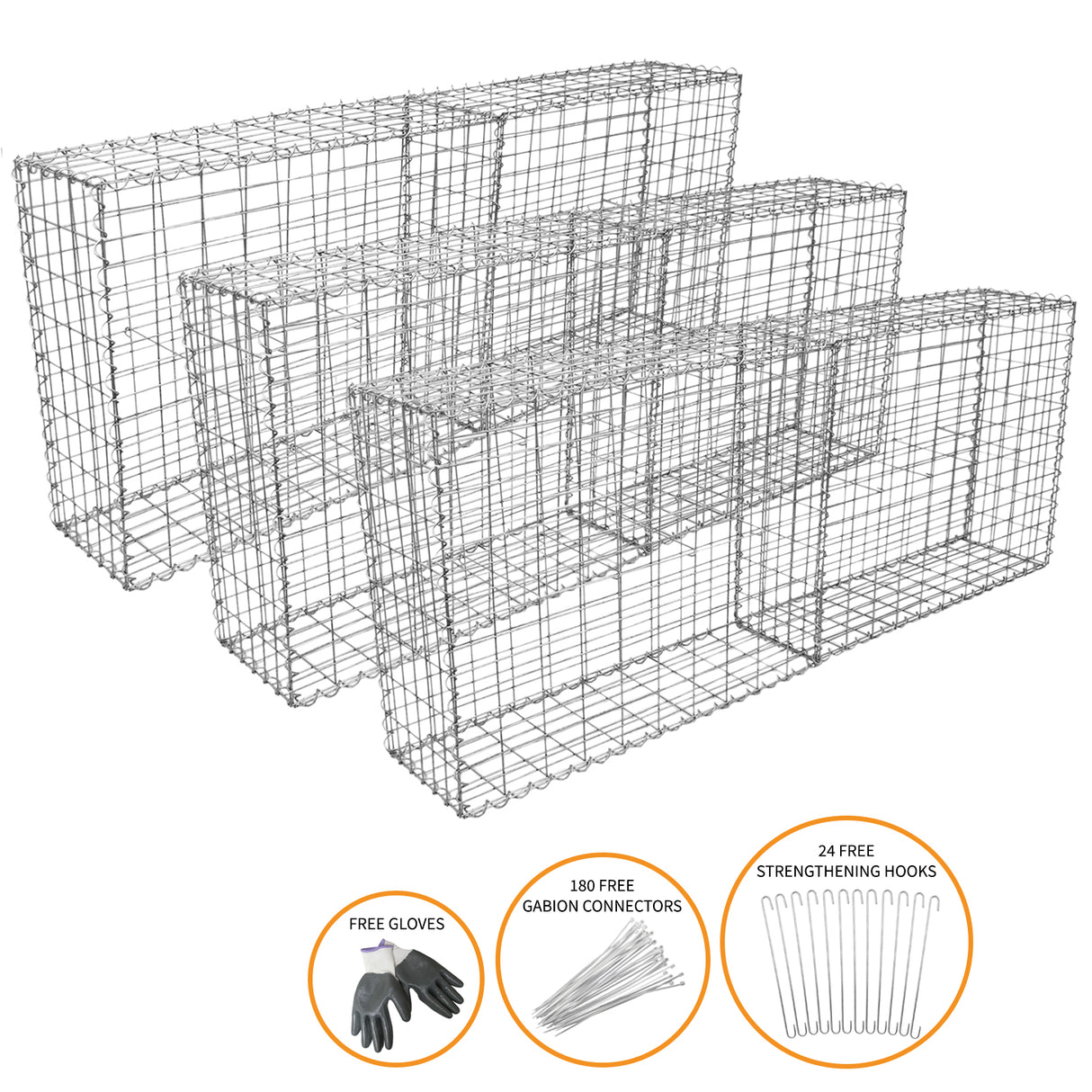 Schanskorven Gabion 100 x 95 x 30 cm / 6 stuks