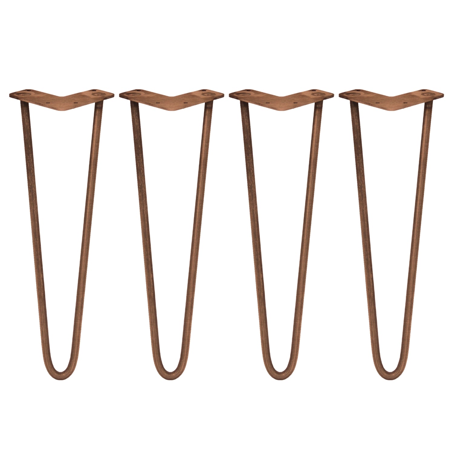 4 x 40.6 cm Hairpin Tafelpoten - Antiek Koper - 2 Ledig - 10 mm