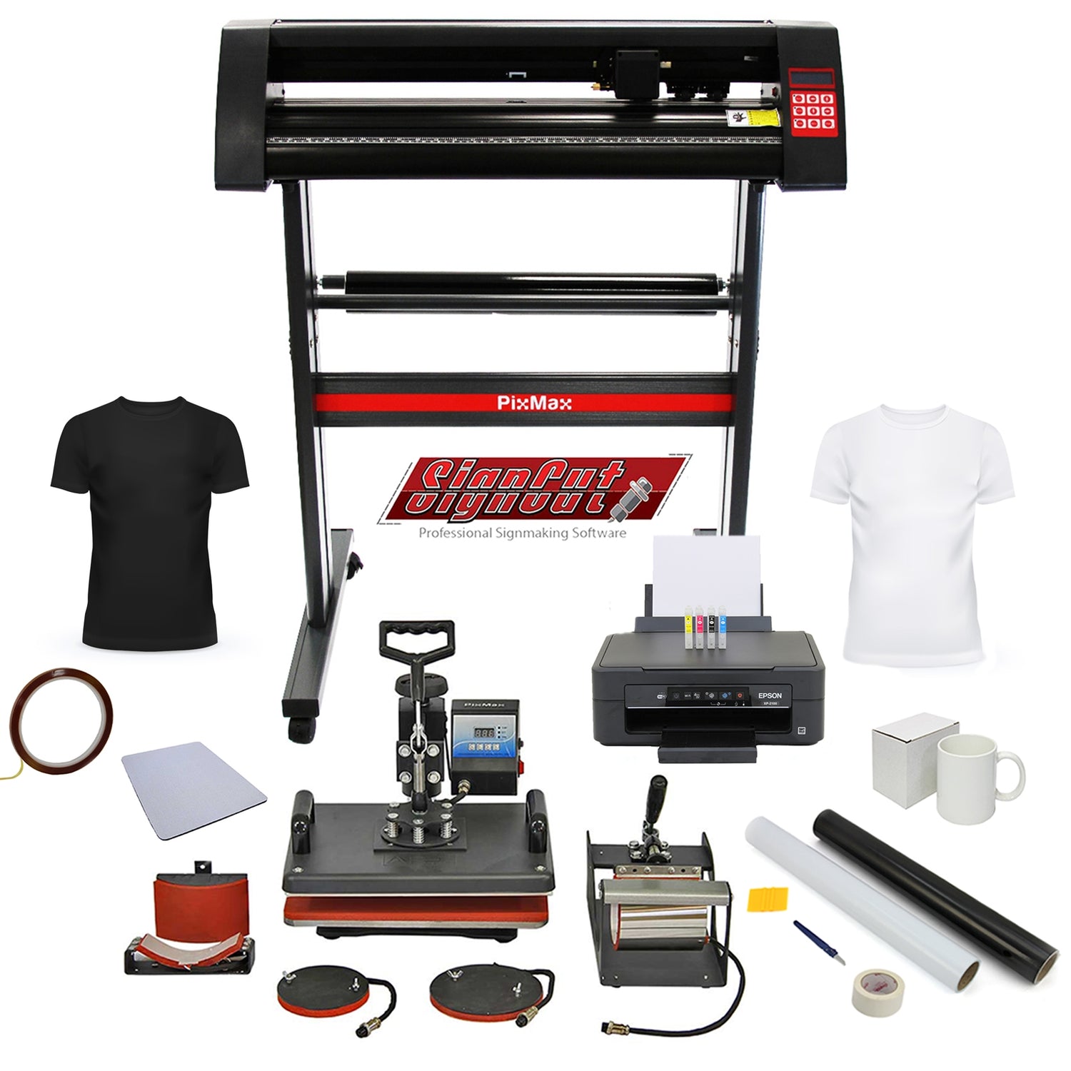 PixMax Da Vinci Bundel 5 in 1 Hitte Pers, Vinyl Snij Plotter, Printer