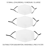 Sublimatie mondkapjes - Verschillende maten  - Set van 30