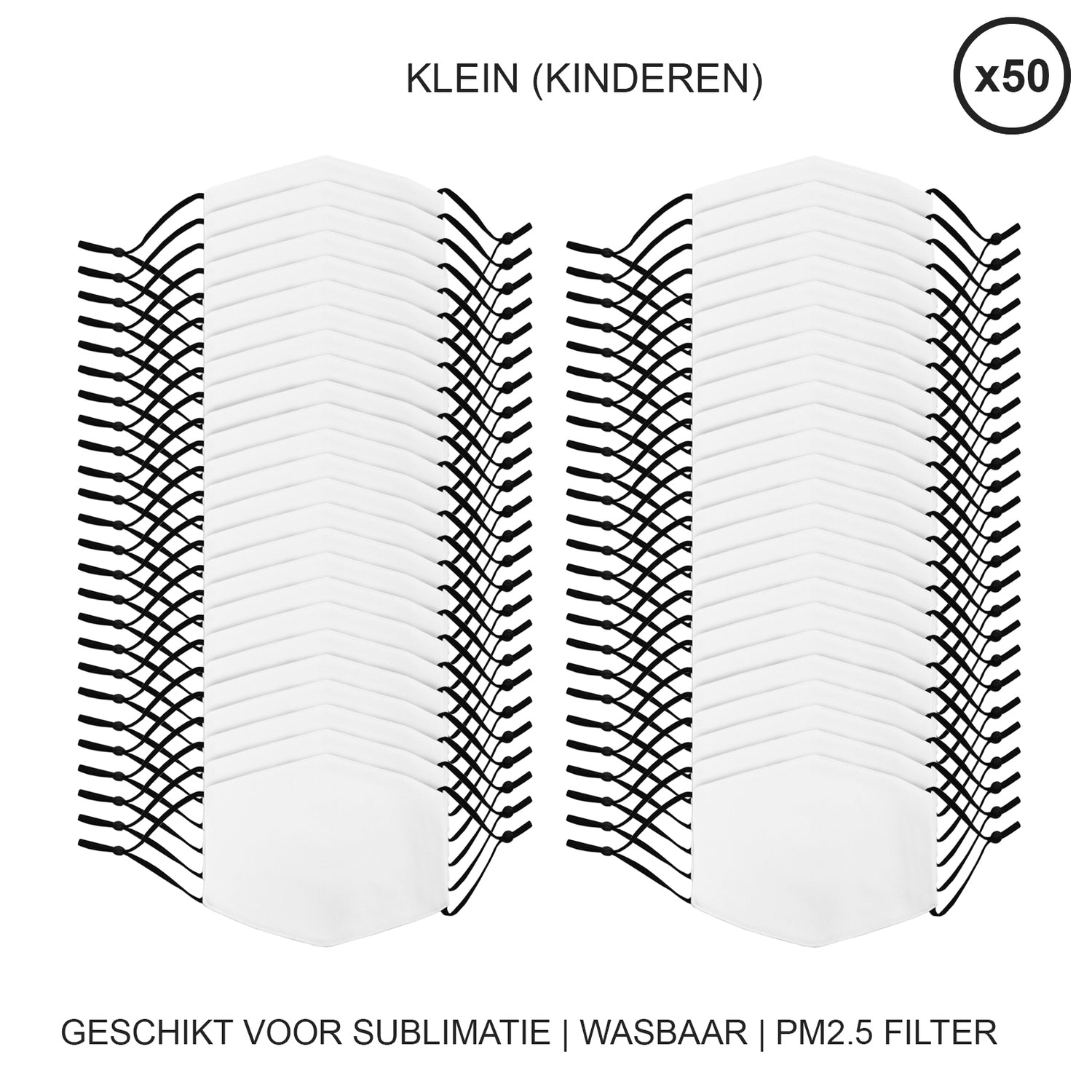 Sublimatie Mondkapjes - Klein (Kind) - Set 50